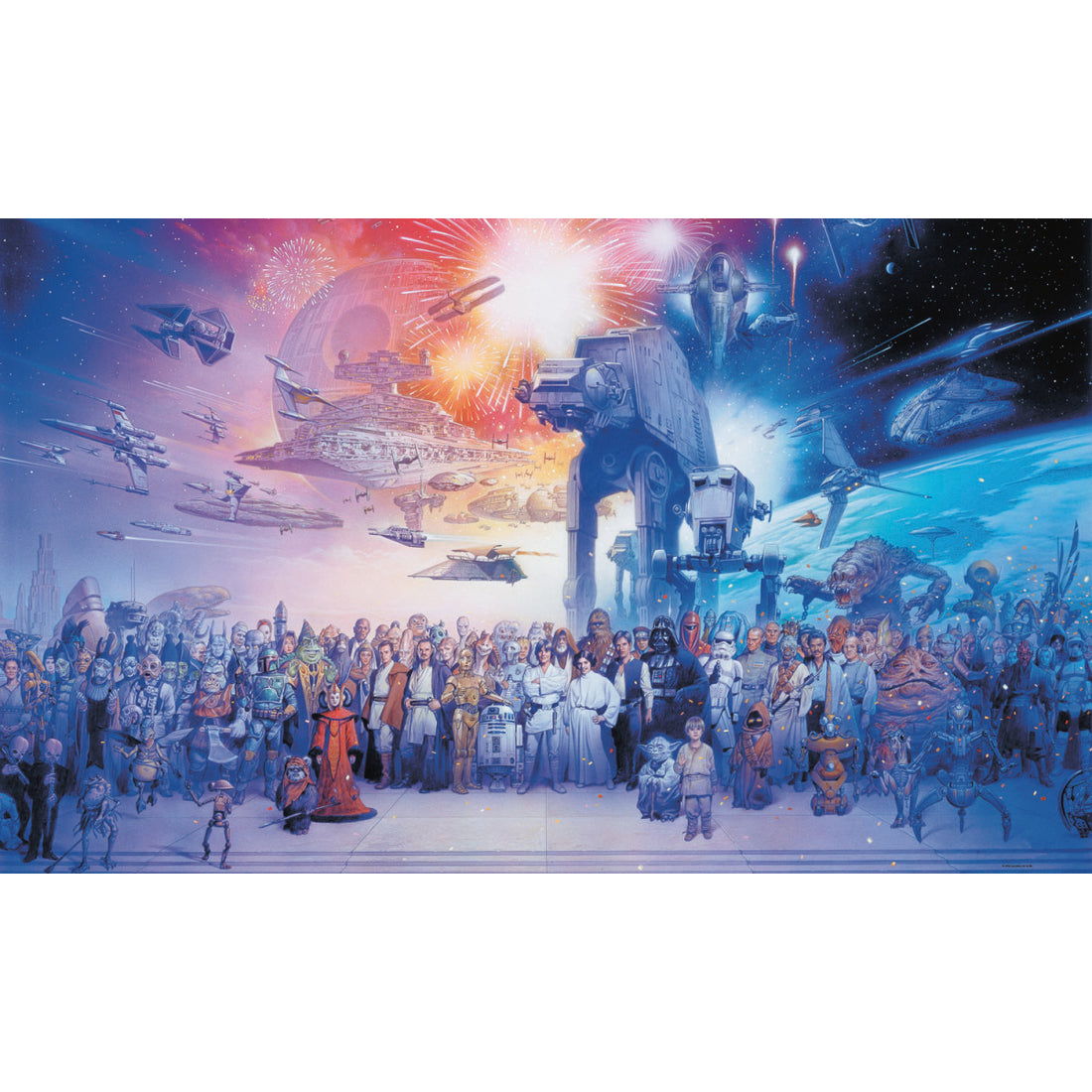 STAR WARS SAGA CHAIR RAIL PREPASTED MURAL 6' X 10.5' - ULTRA-STRIPPABLE