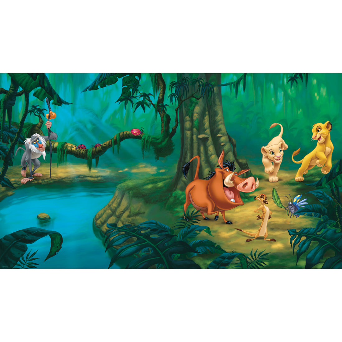 LION KING CHAIR RAIL PREPASTED MURAL 6' X 10.5' - ULTRA-STRIPPABLE