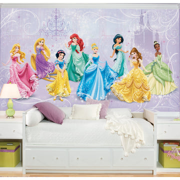 DISNEY PRINCESS ROYAL DEBUT PREPASTED MURAL 6' X 10.5' - ULTRA-STRIPPABLE