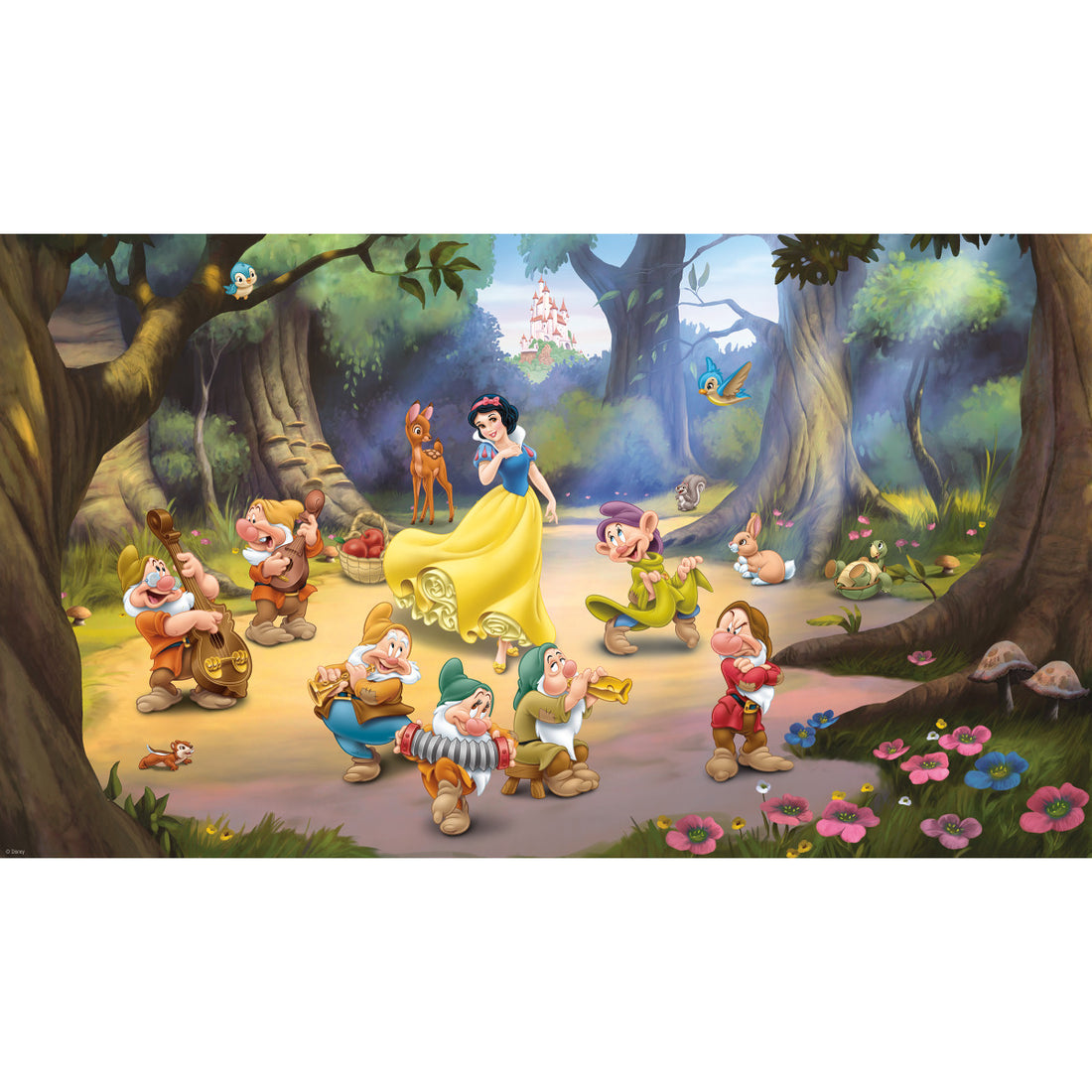 DISNEY PRINCESS - SNOW WHITE AND THE SEVEN DWARFS MURAL 6' X 10.5' - ULTRA-STRIPPABLE