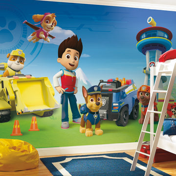 PAW PATROL XL CHAIR RAIL PREPASTED MURAL 6' X 10.5' - ULTRA STRIPPABLE