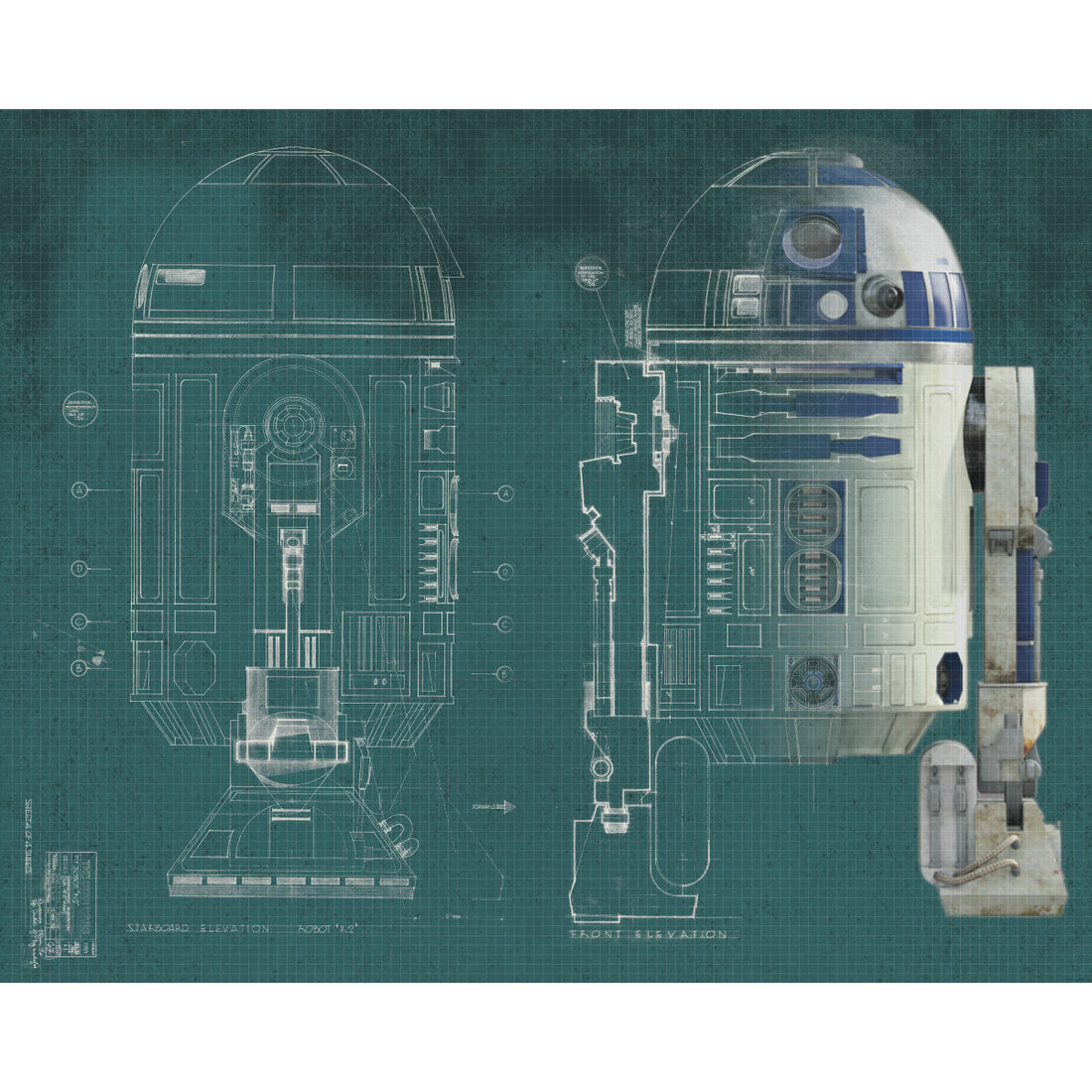 STAR WARS R2-D2 PREPASTED MURAL 6' X 7.5' - ULTRA-STRIPPABLE